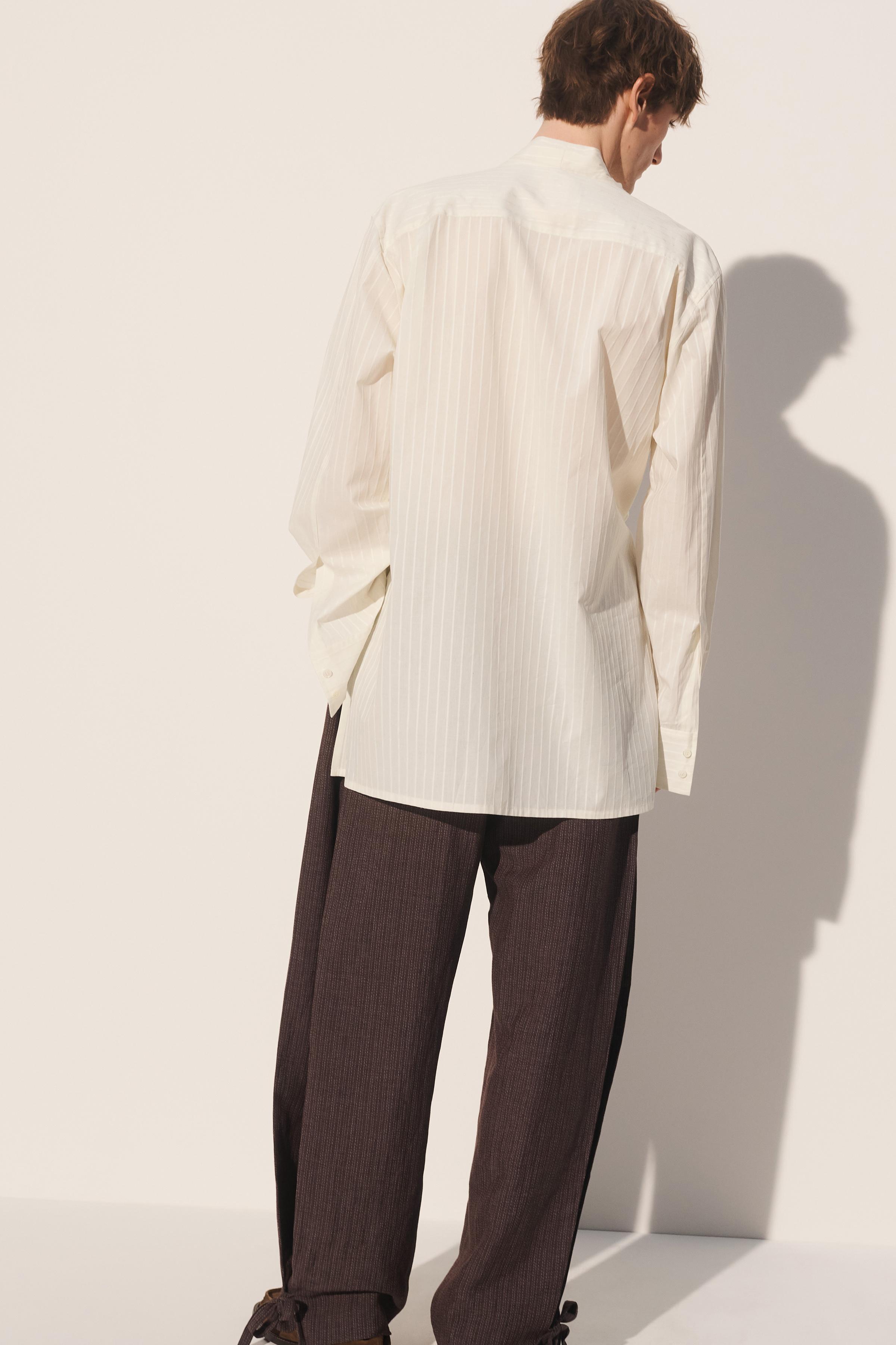 STRIPED JACQUARD KIMONO SHIRT