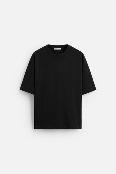 BASIC HEAVYWEIGHT T-SHIRT - Black by Zara