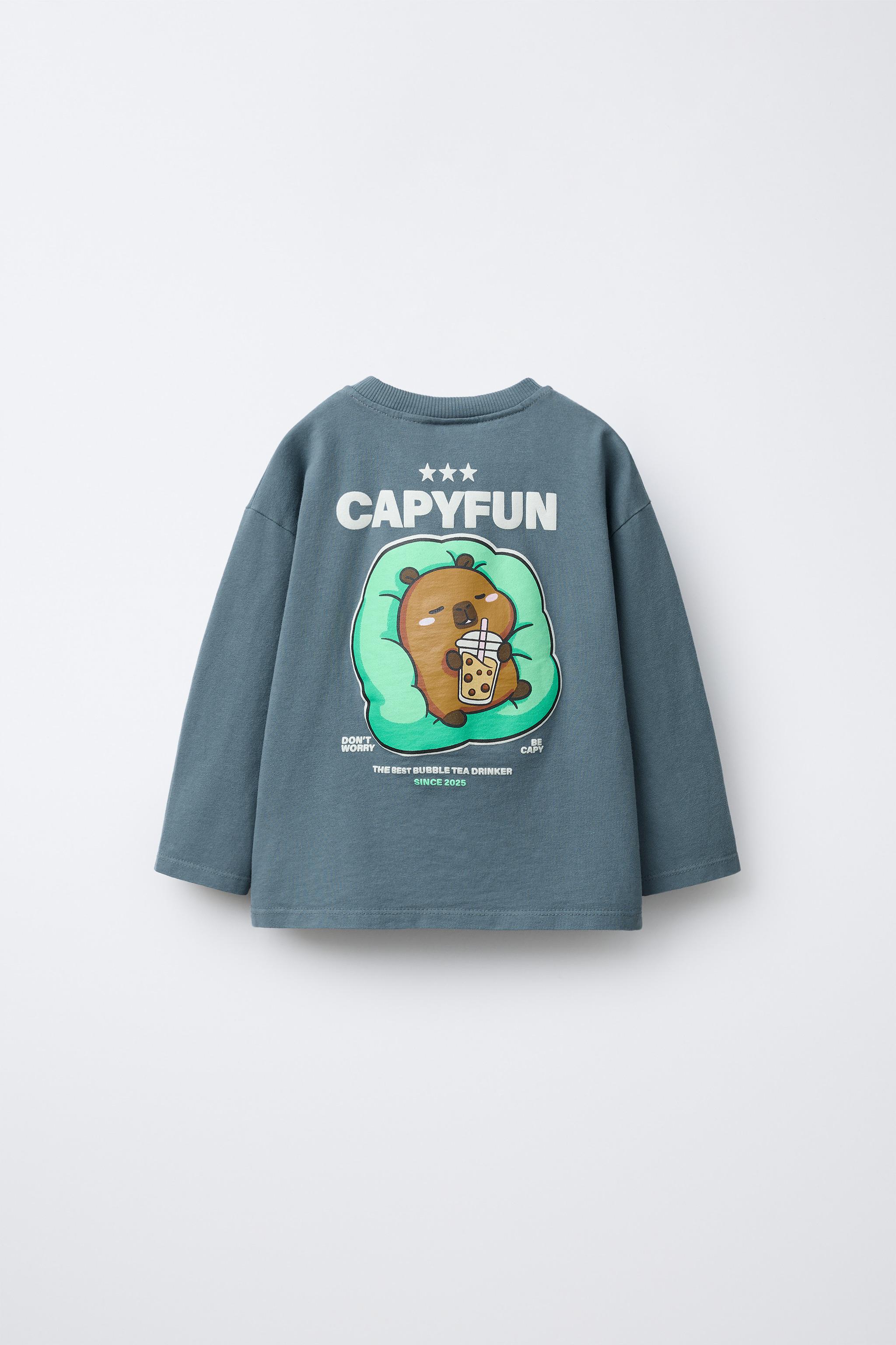 GARMENT DYE CAPYBARA CAPYFUN © T-SHIRT - Blue | ZARA United States