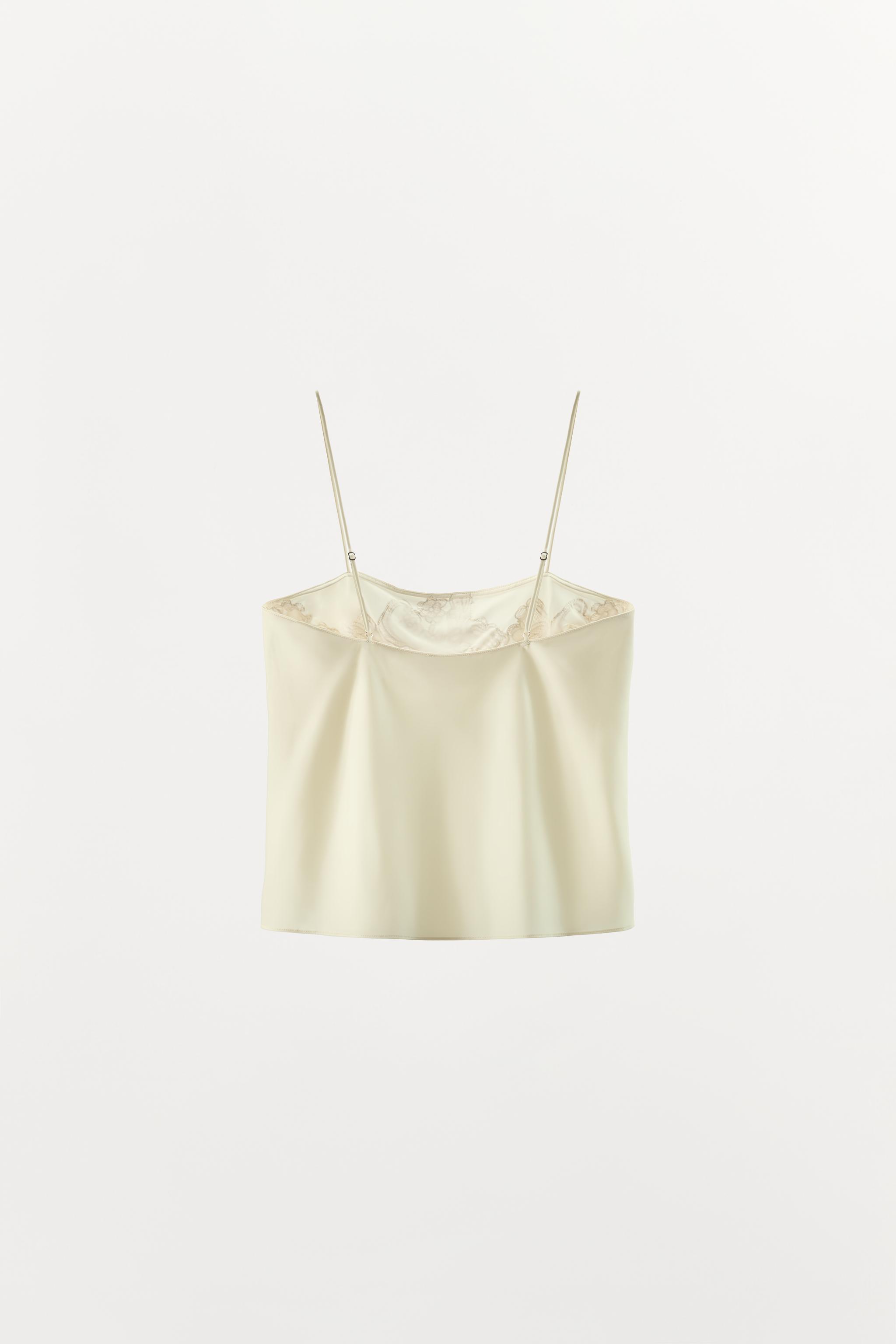 TOP SATINÉ EN DENTELLE