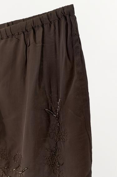 PANTALON BRODERIES ET FANTAISIES - Marron de Zara - Image 6