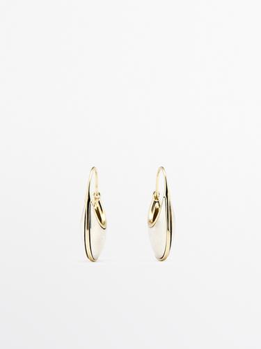 Boucles d’oreilles anneaux pierre - Argent de Zara