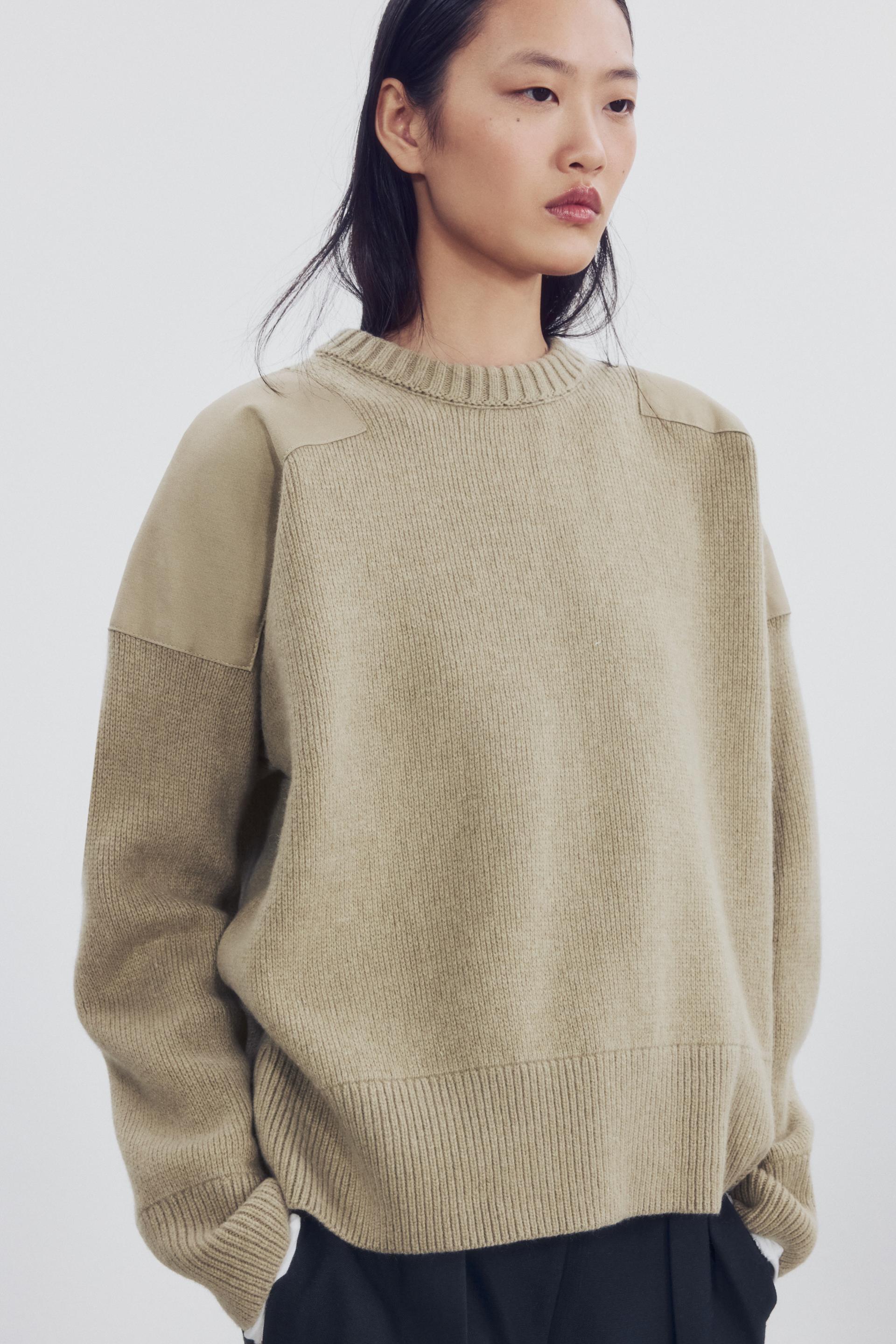WOOL SWEATER WITH CONTRAST SHOULDERS thumbnail 5