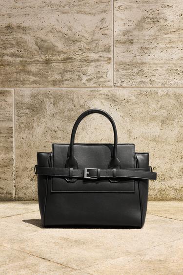 BELTED HANDBAG - Black by Zara - Image 0