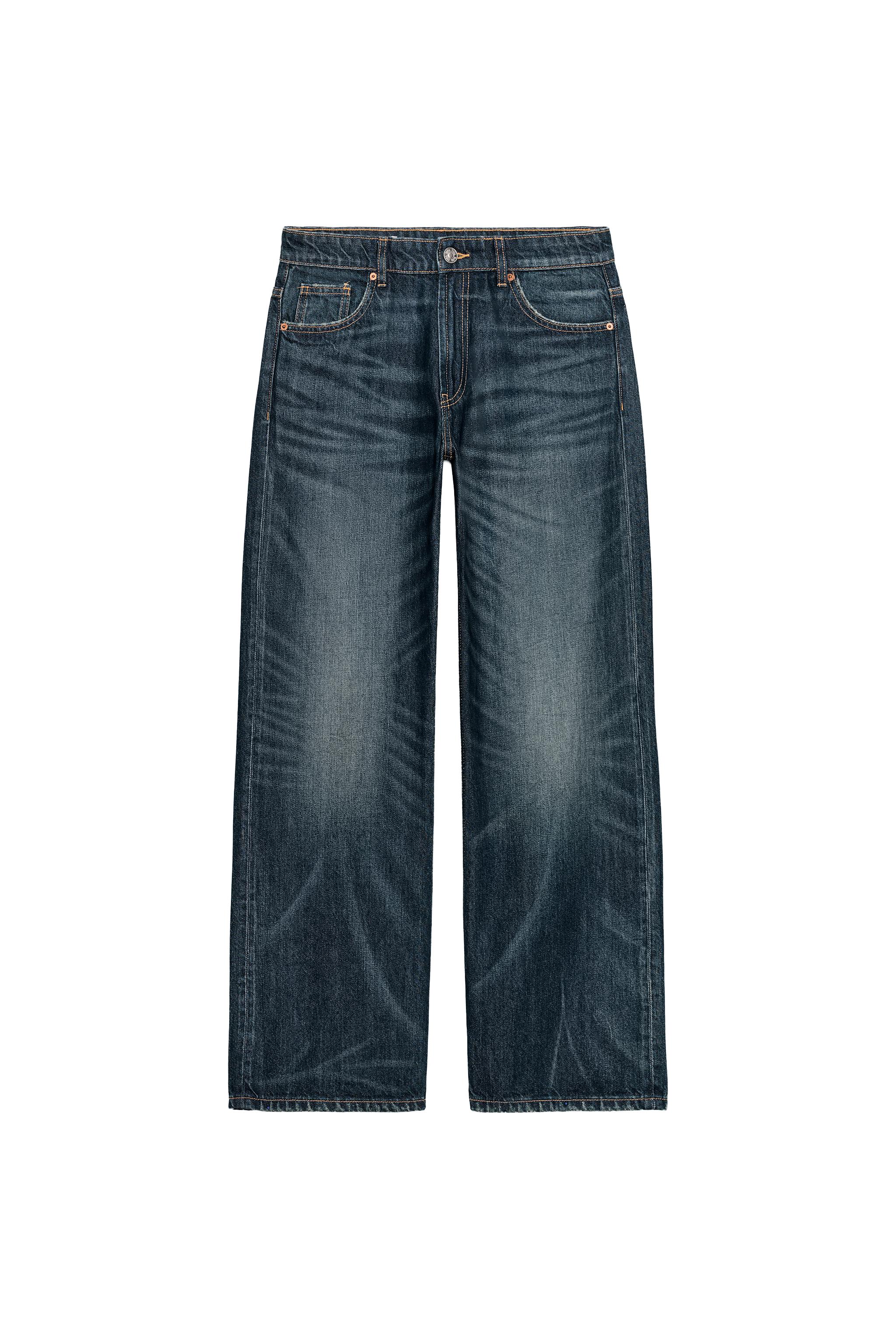 JEANS DENIM TRF RELAXED FIT CINTURA MÉDIA - Azul-marinho | ZARA Brasil