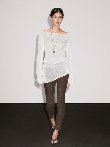 Pantalón legging piel ante - Marrón de Zara - Imagen 0