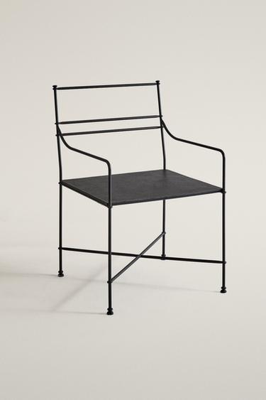 OUTDOOR WROUGHT IRON ARMCHAIR — Black 2