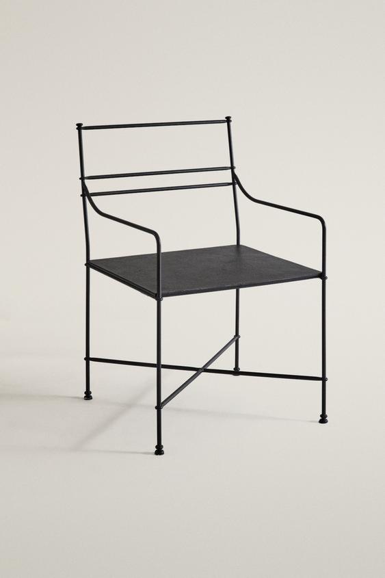 Zara OUTDOOR WROUGHT IRON ARMCHAIR - Black - Image 0