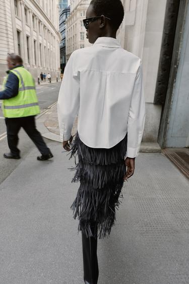 CHEMISE EN POPELINE À BOUTONS BIJOUX - Blanc de Zara - Image 2