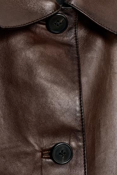 MINIMAL LEATHER JACKET ZW COLLECTION LIMITED EDITION - Brown by Zara - Image 7