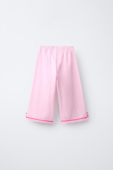CONTRAST WAVE TEXTURED CULOTTES - Pink / Mauve by Zara - Image 1