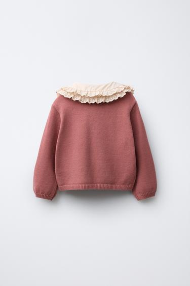 GILET EN MAILLE DOUBLE COL - Rose moyen de Zara - Image 1