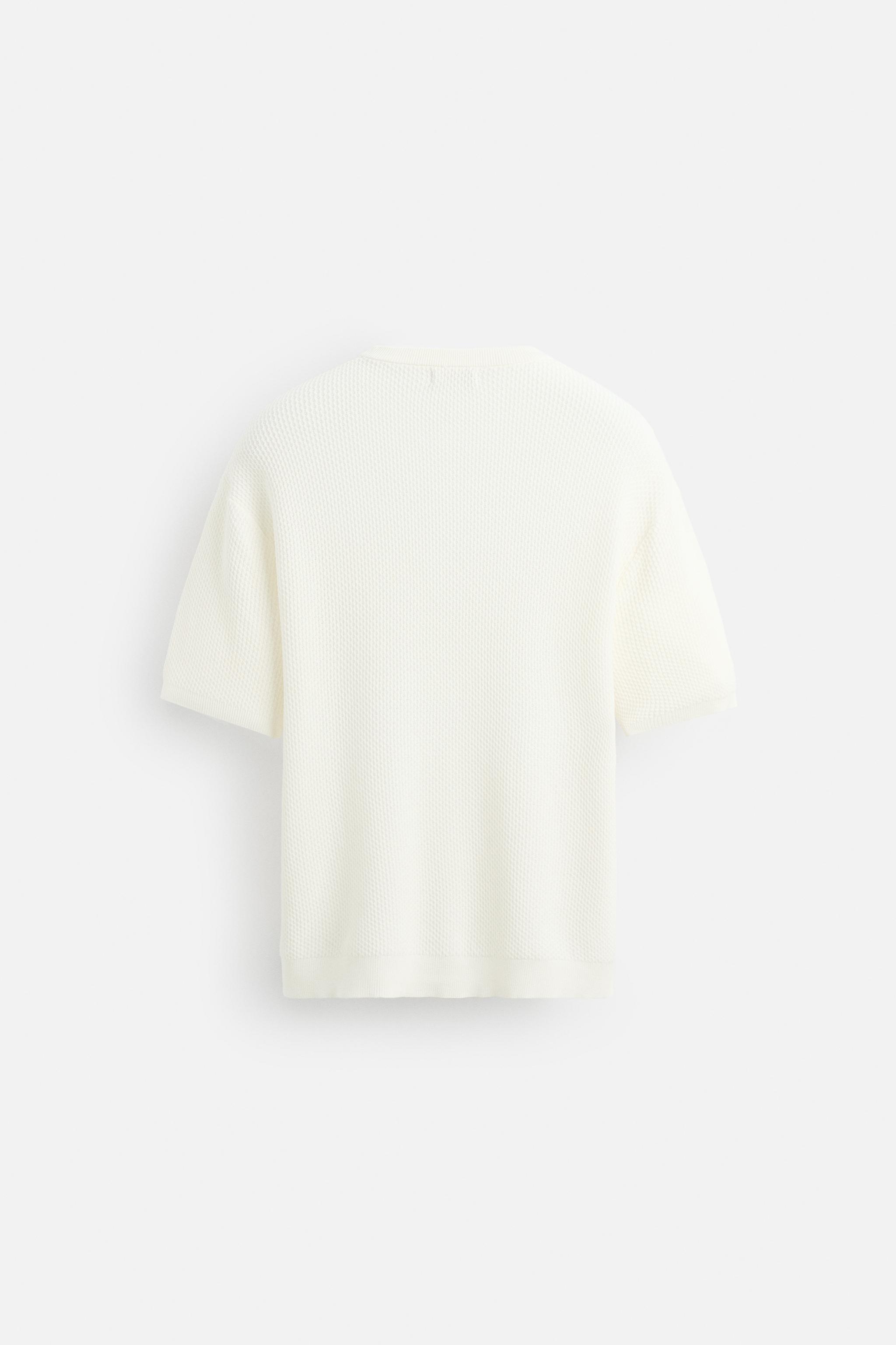 ［ZARA］テクスチャーニットＴシャツ テクスチャーニットTシャツ - グレー/ブルー | ZARA Japan / 日本