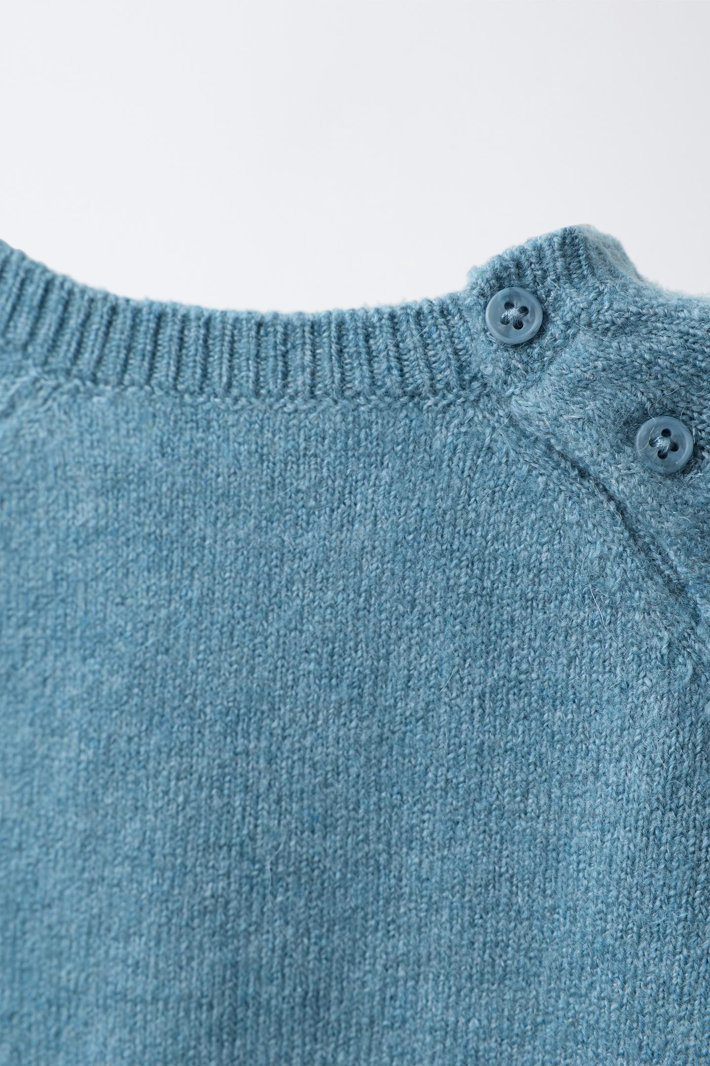 Детский свитер Zara Fox Knit, цвет: Синий — фото 4