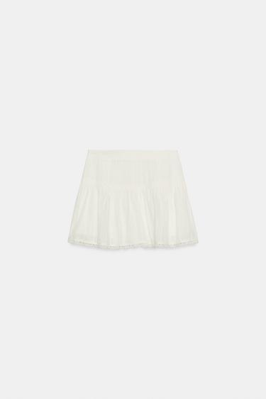 LACE TRIM SKORT - Ecru by Zara - Image 4