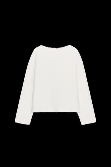 Zara RUSTIC SWEATSHIRT - Ecru