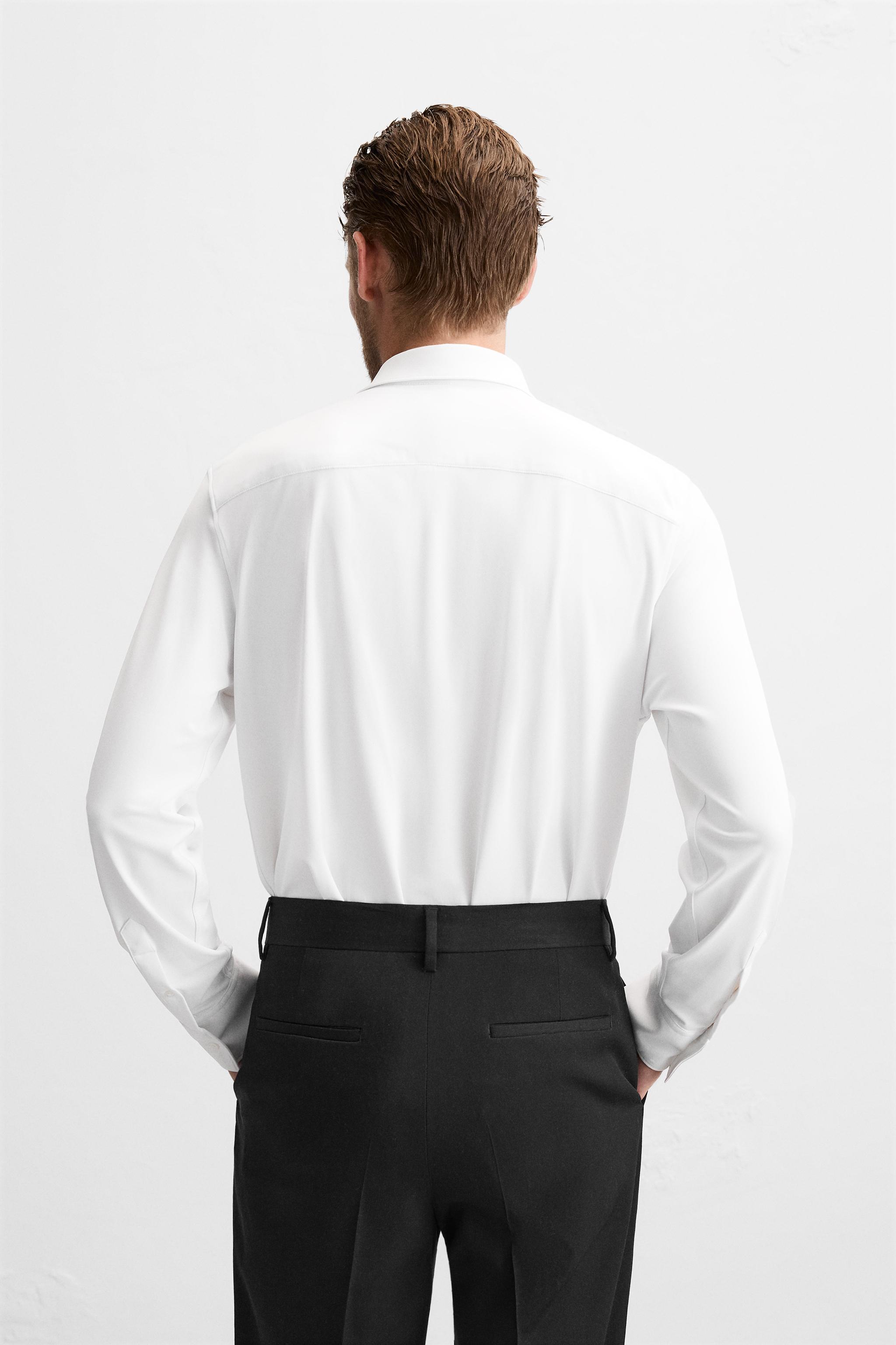 TEXTURED STRETCH SHIRT Black ZARA Canada