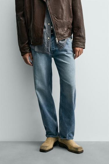 JEANS STRIAGHT FIT LEVES - Azul-médio da Zara