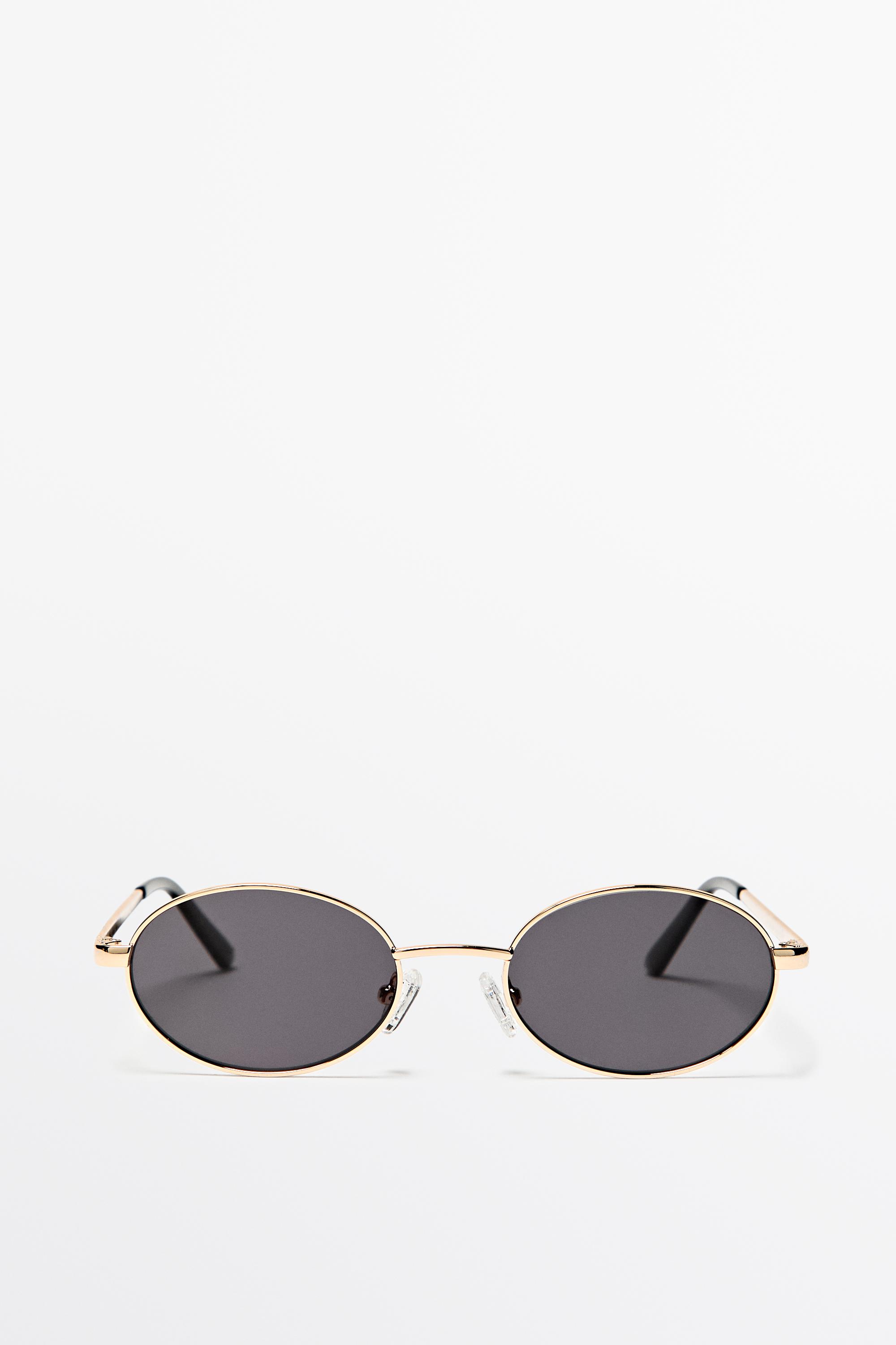 Metallic oval sunglasses — Green
