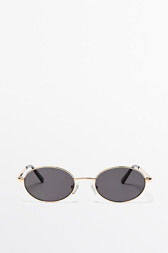 Zara Metallic oval sunglasses - Green - Image 0