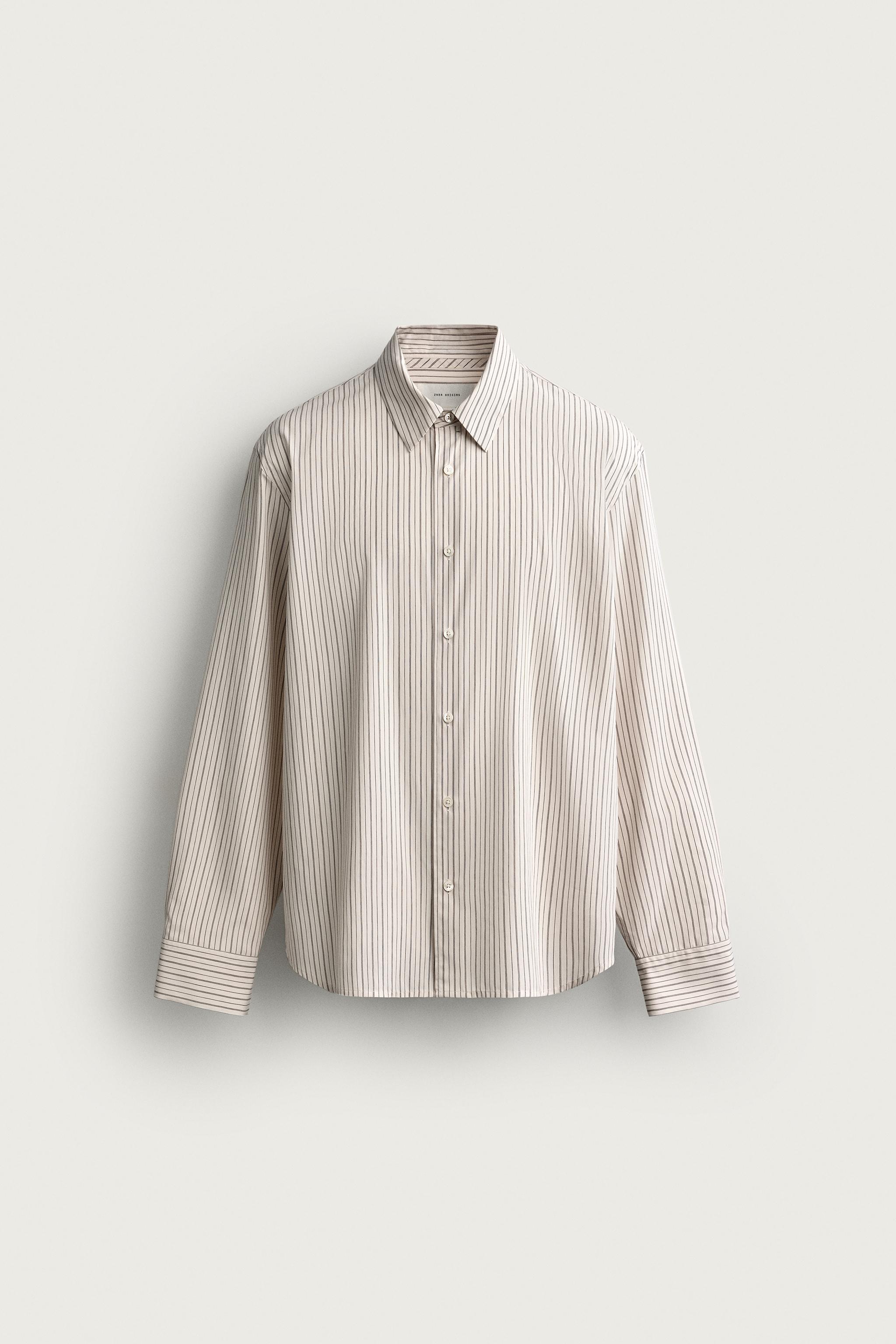 Zara ÇİZGİLİ REGULAR FIT GÖMLEK görsel 7