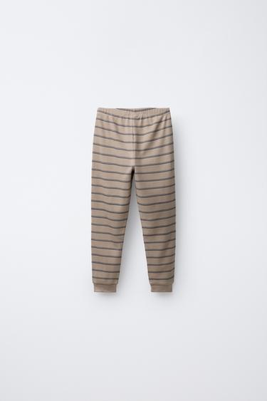 2-6 YEARS/ STRIPED WAFFLE PYJAMAS - camel by Zara - Image 4