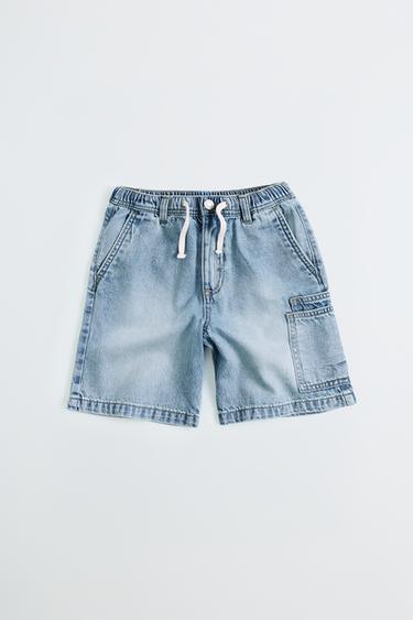 LOOSE-FITTING DENIM BERMUDA SHORTS - Blue by Zara