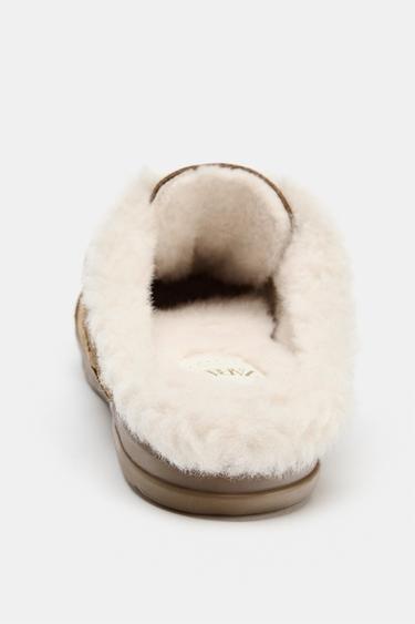 SLINGBACK TRAINERS WITH FAUX FUR - Brown by Zara - Image 4