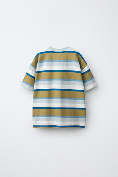STRIPED PATCH T-SHIRT — striped 2