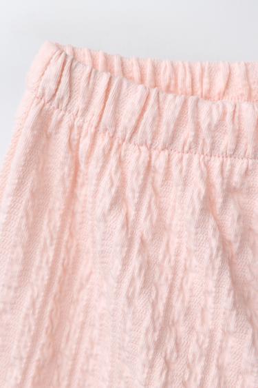 SHORT TEXTURÉ À FLEUR BRODÉE - Pêche de Zara - Image 2