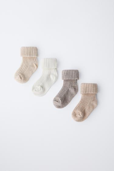 Zara FOUR-PACK OF SOCKS WITH COLOR BOX - Light beige