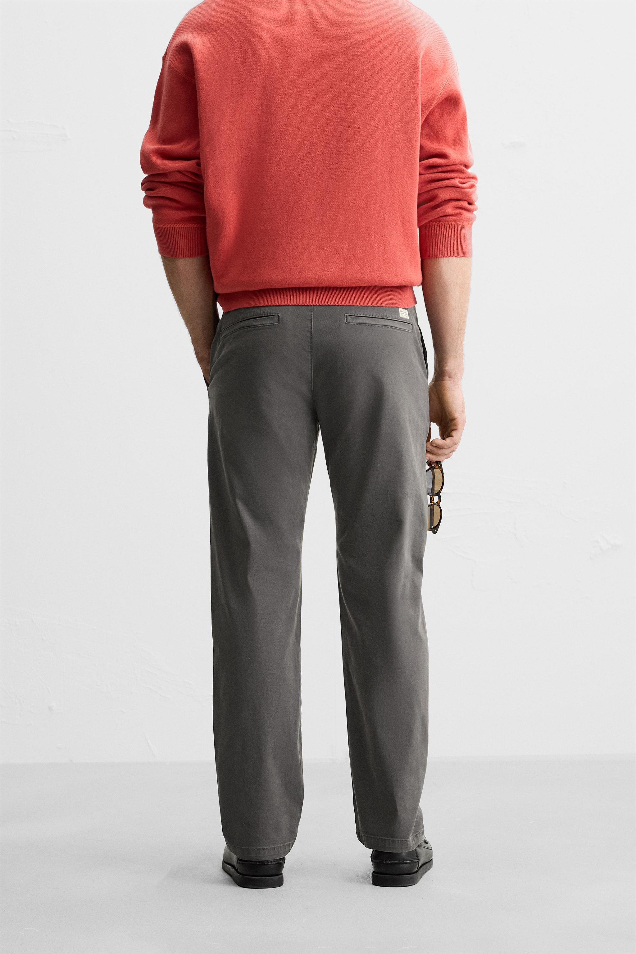 SLIM FIT CHINO PANTS - Dark gray | ZARA United States