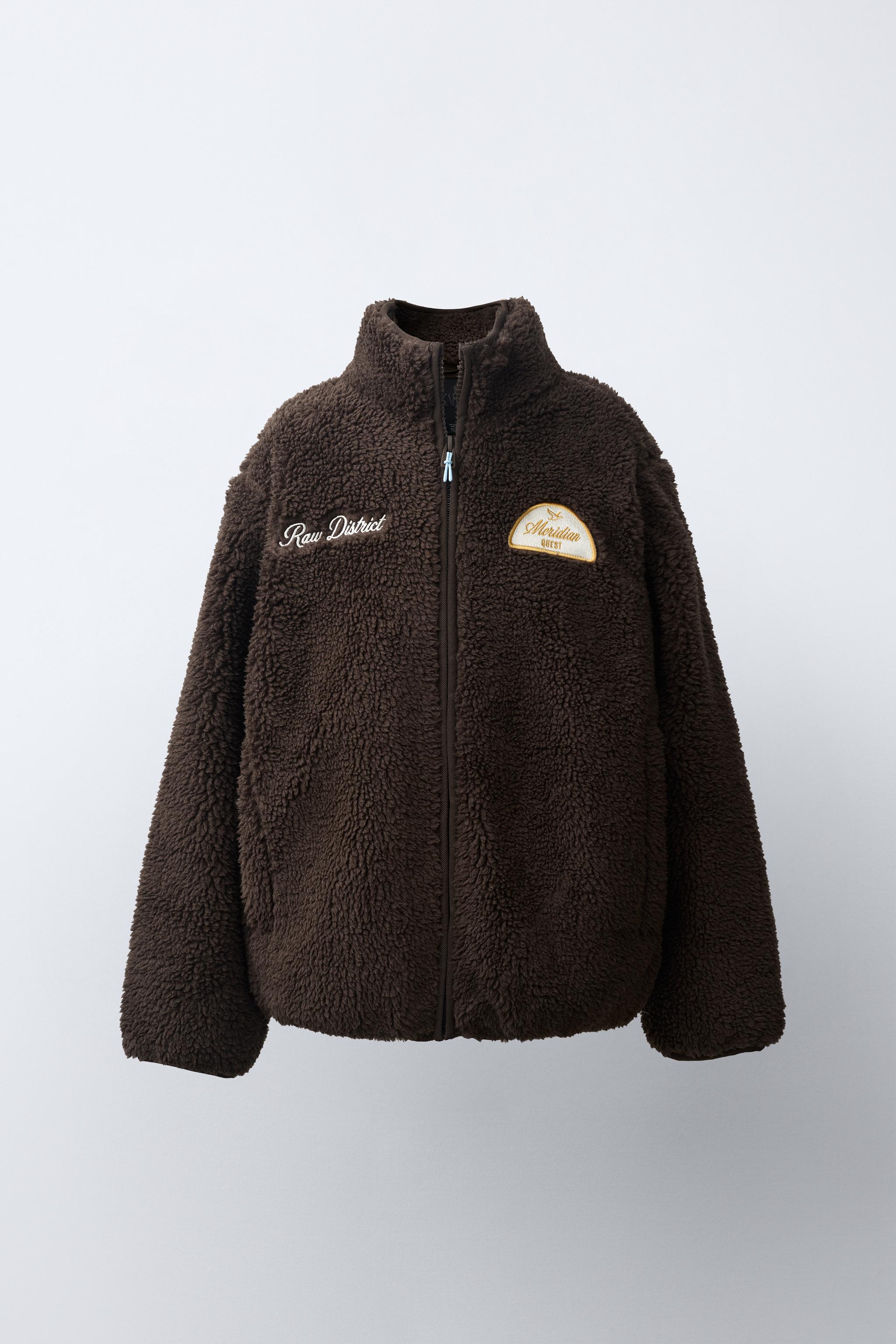 FAUX SHEARLING PATCH JACKET