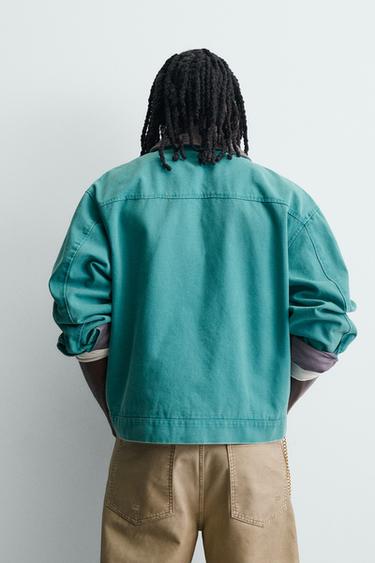 BOXY FIT FIREMAN CLASP JACKET - Blue / Green by Zara - Image 3