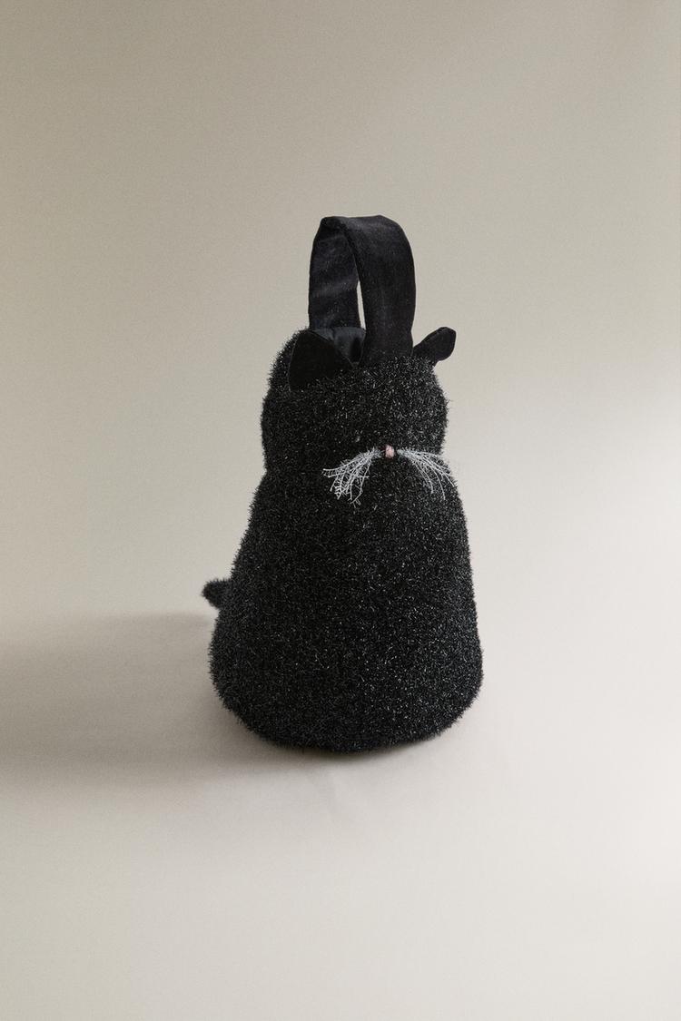 KIDS HALLOWEEN CAT BAG — Black