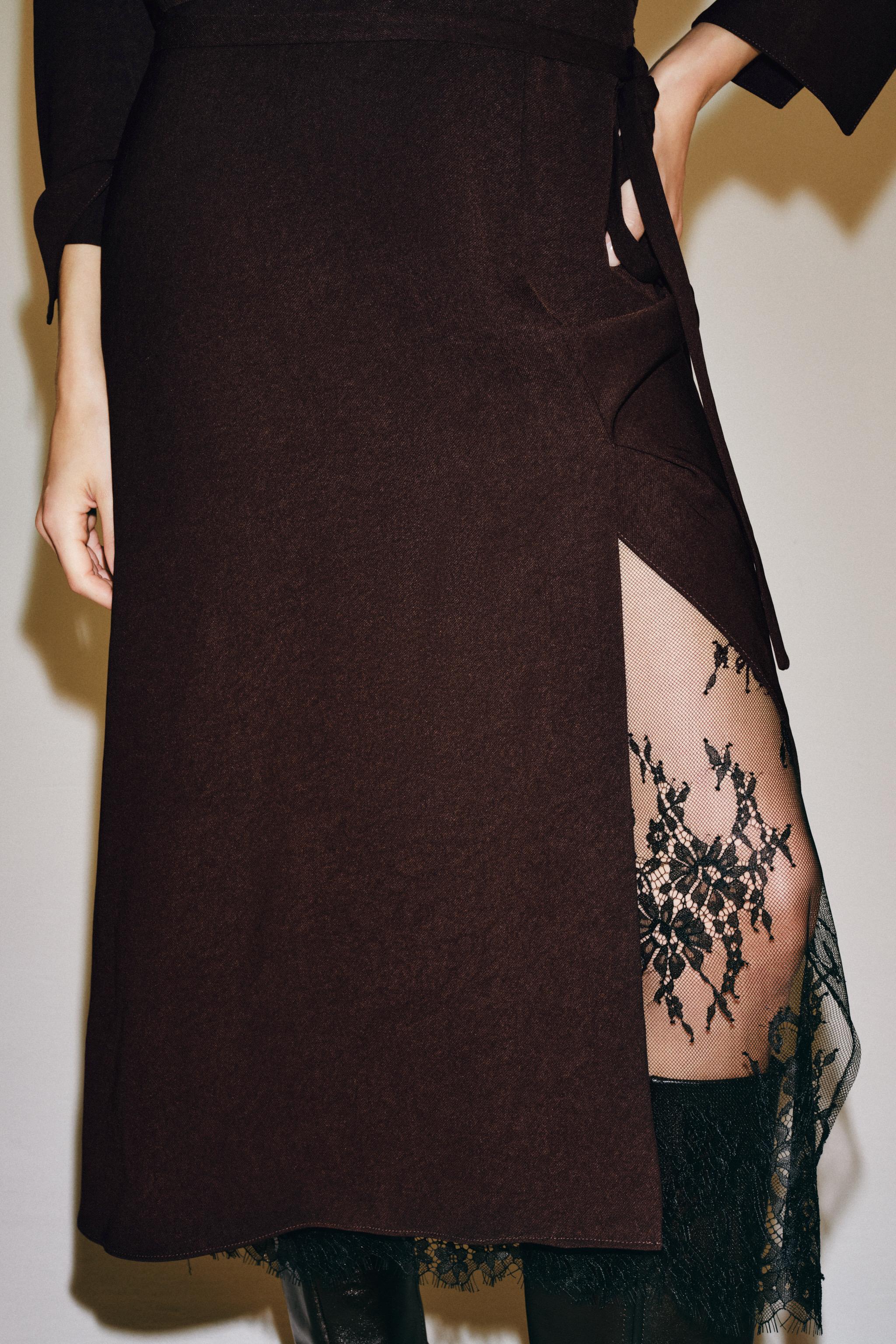 Женские платья Zara ZW COLLECTION LINGERIE-STYLE WRAP DRESS — фото 3