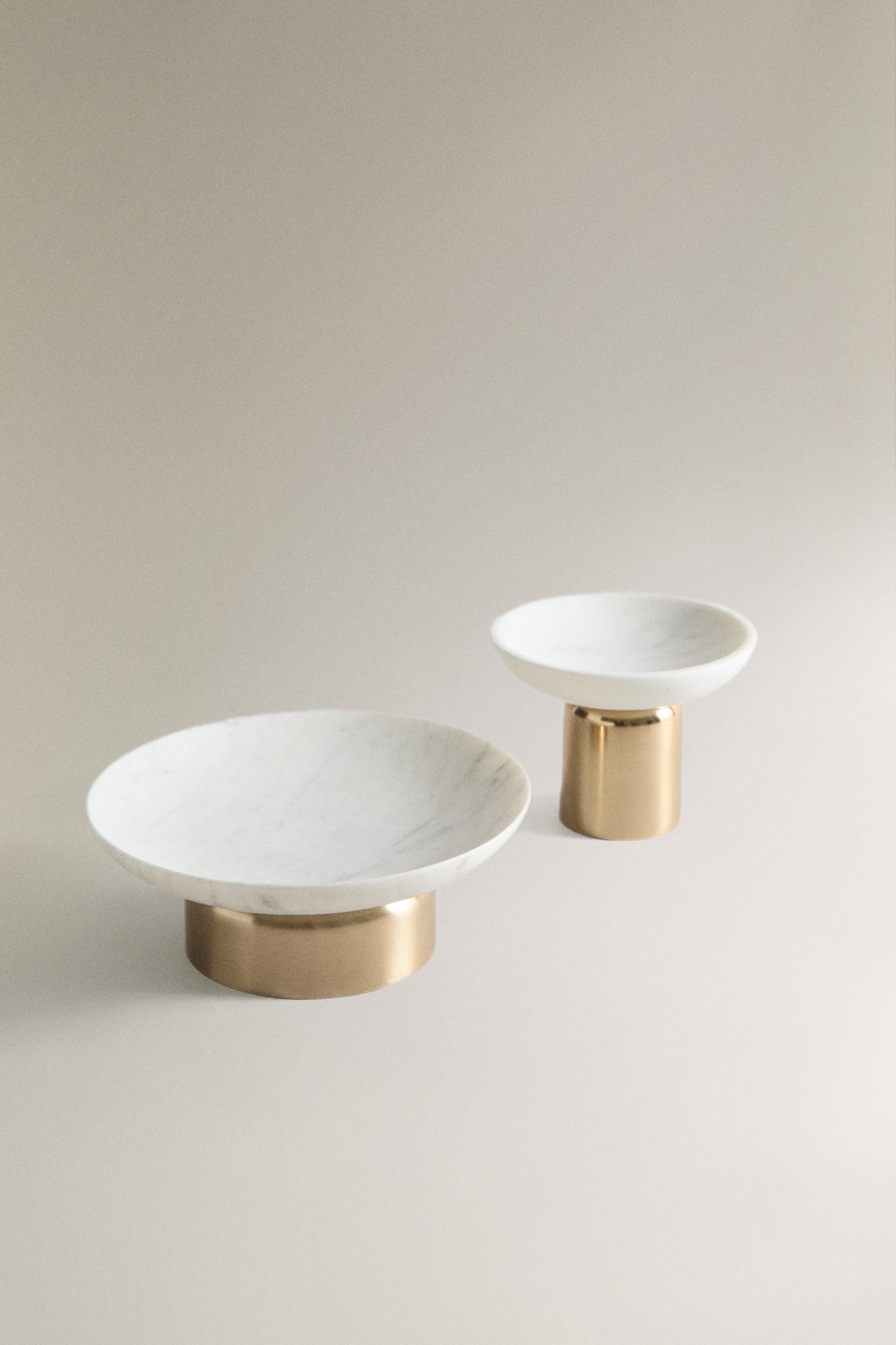 DECORATIVE MARBLE BOWL — Golden