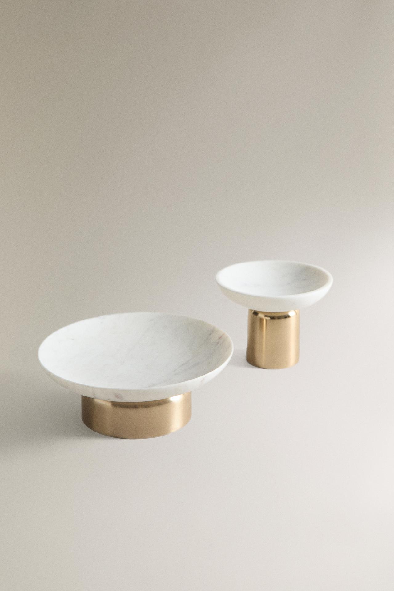 DECORATIVE MARBLE BOWL — Golden