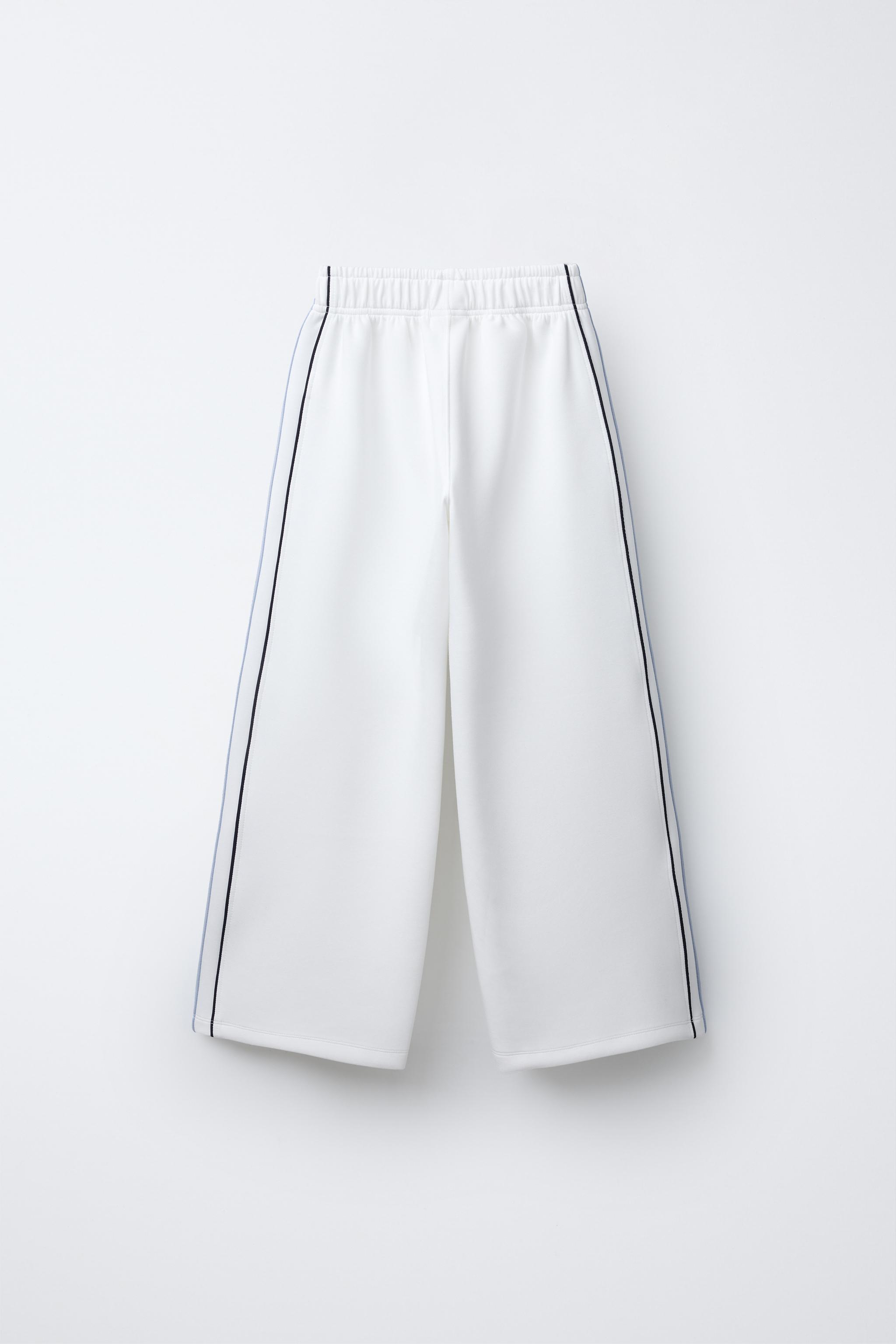 大特価放出！ - サイドライン入りパンツ ホワイト 日本 / Japan ZARA | パンツ