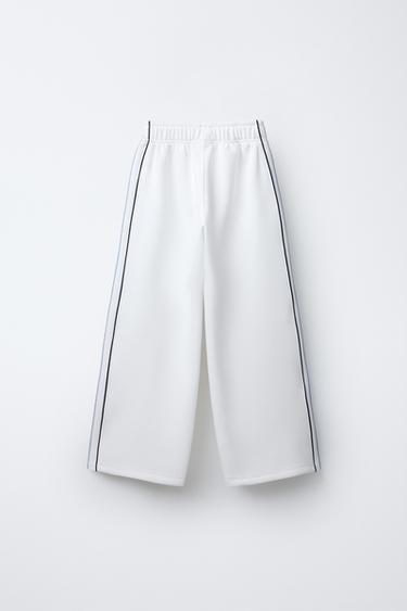 PANTALON À BANDES LATÉRALES - Blanc de Zara - Image 1