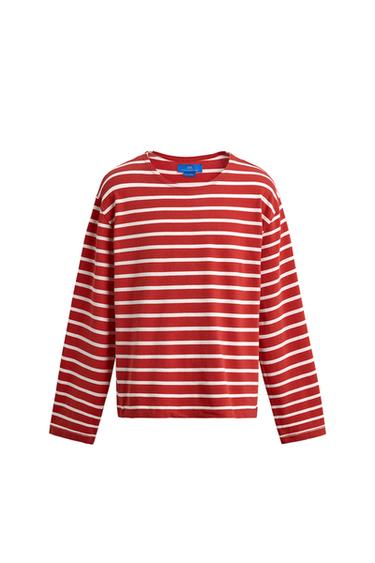 アーロン・レヴィーン x ZARA ストライプジャカードTシャツホワイト/レッドZaraのアーロン・レヴィーン x ZARA ストライプジャカードTシャツ - ホワイト/レッド 