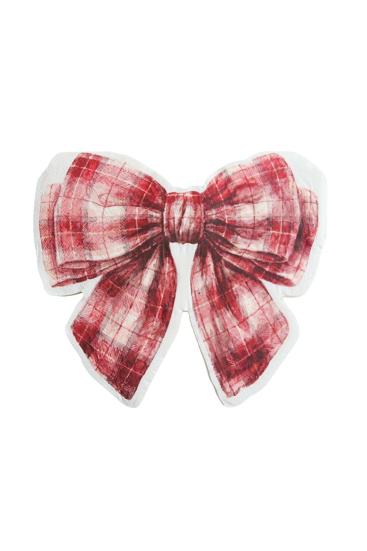 CHRISTMAS BOW PAPER NAPKINS (PACK OF 20)