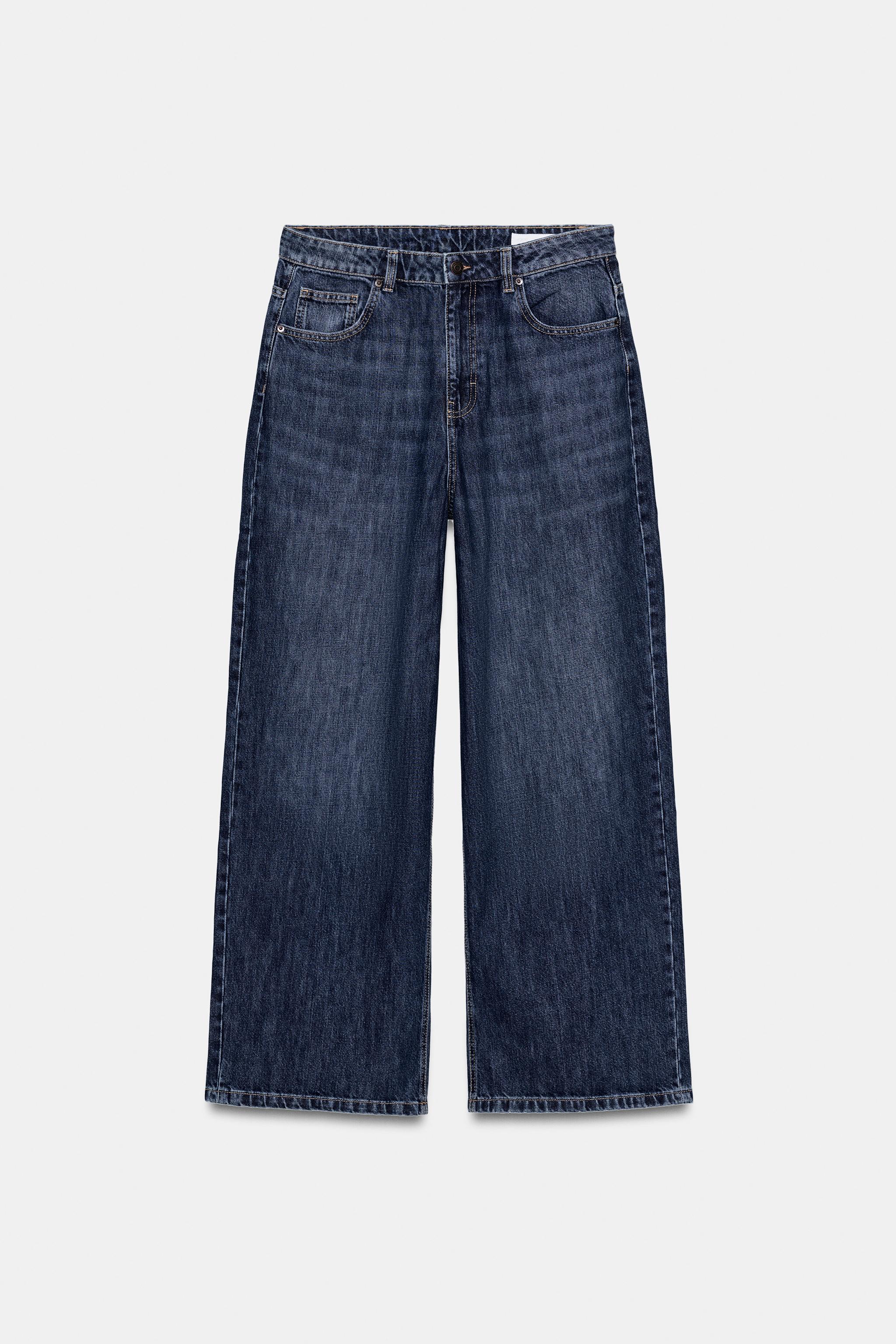 JEANS ZW COLLECTION WIDE LEG CINTURA ALTA - Índigo | ZARA Brasil