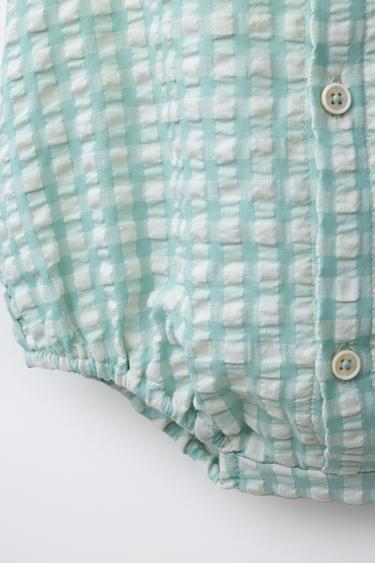 BODY À CARREAUX VICHY - Vert d'eau de Zara - Image 3