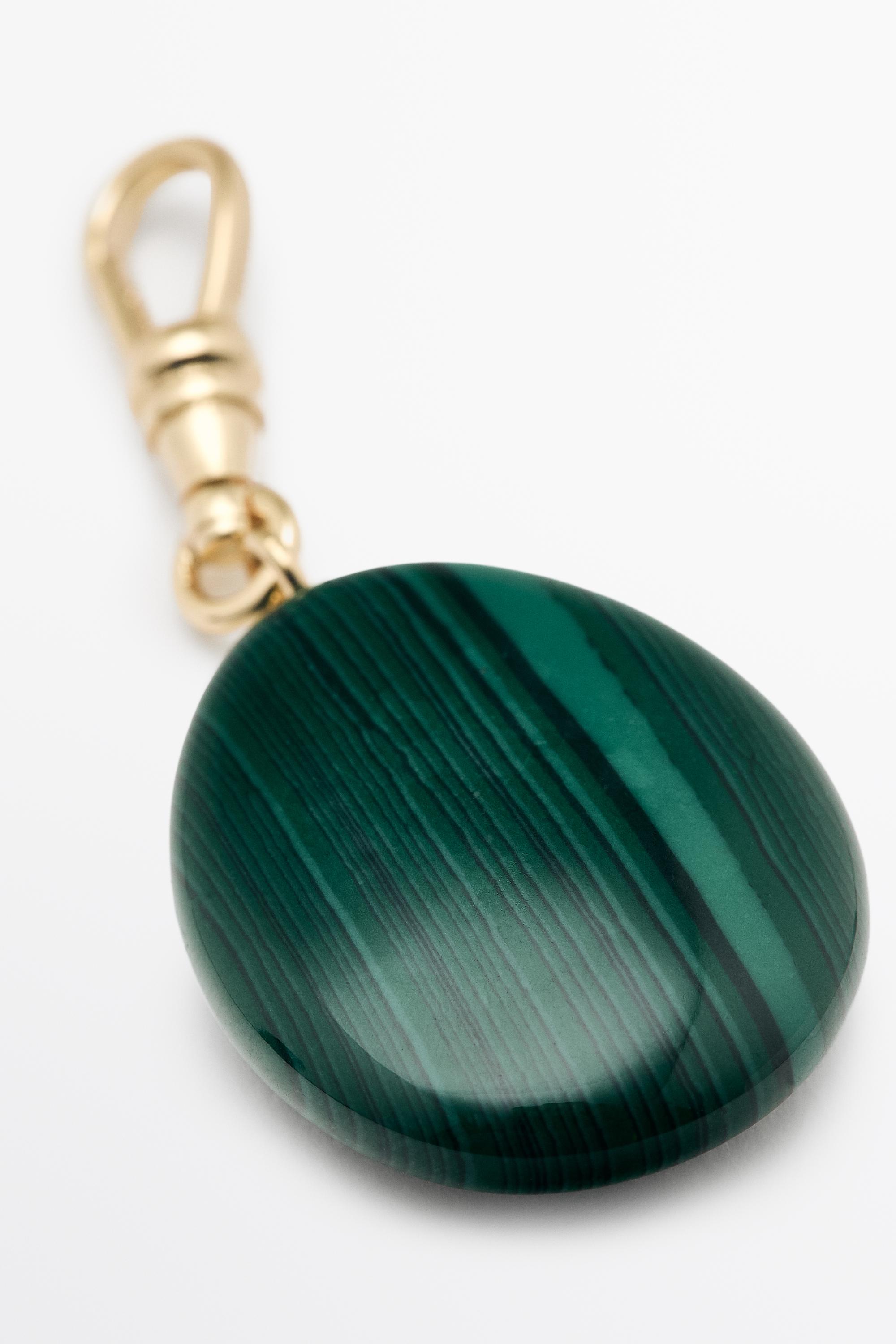 Malachite stone charm