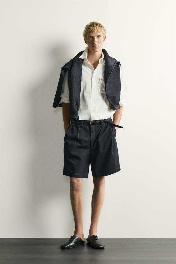 DŽÍNOVÉ BERMUDY CHINO RELAXED FIT S SKLADY - Indigo od Zara - Obrázek 0