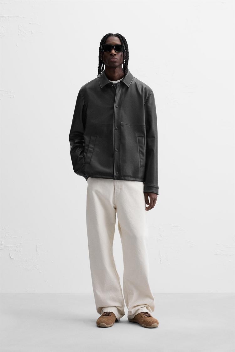 LEATHER EFFECT JACKET - Black | ZARA UAE - Dubai/Sharjah/Ajman/UAQ 
