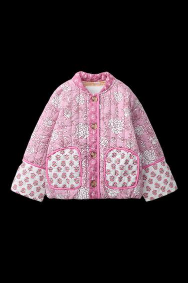 QUILTED PATCHWORK FLORAL JACKET - Pink by Zara