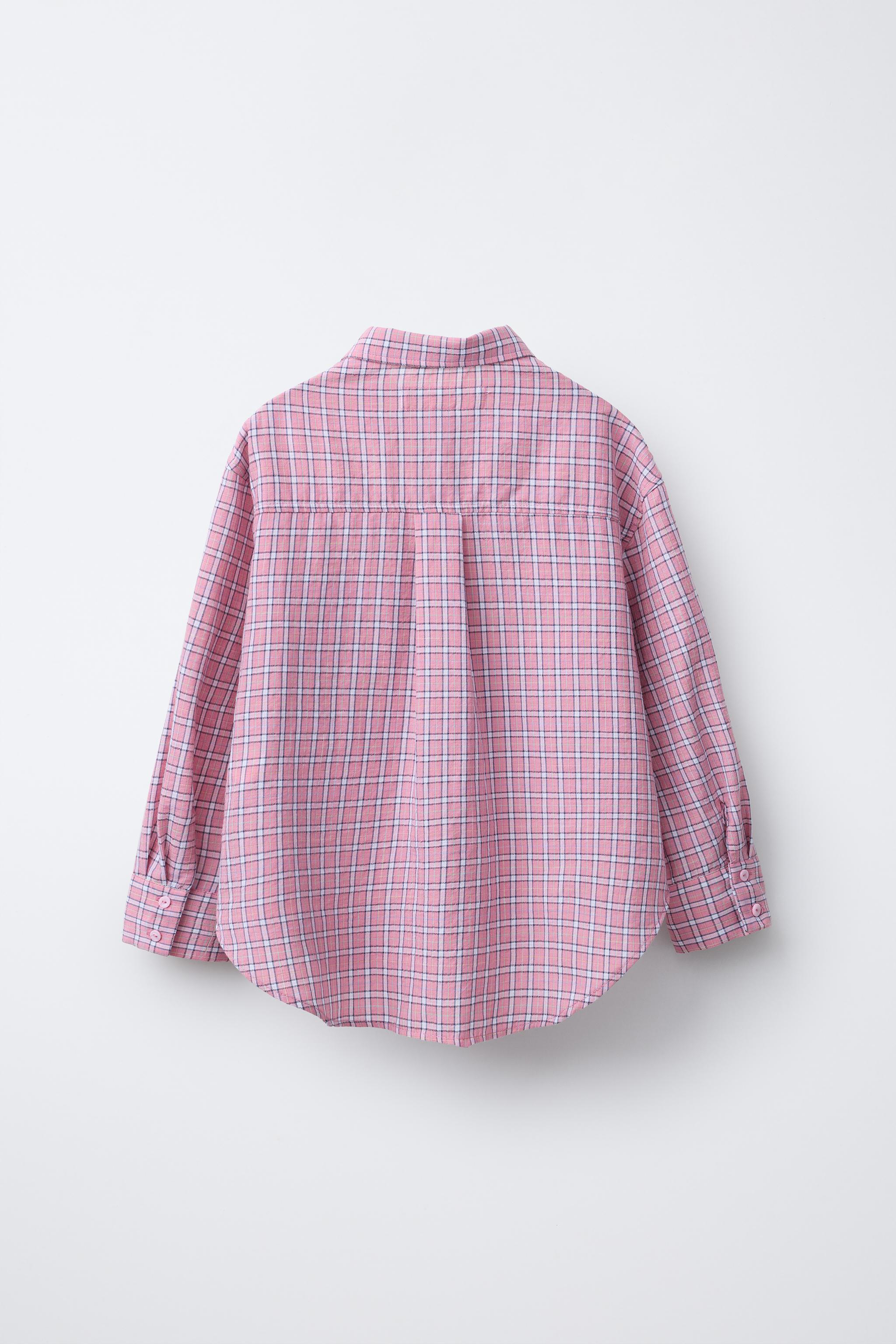 オーバーサイズ チェック シャツ - ピンク | ZARA Japan / 日本