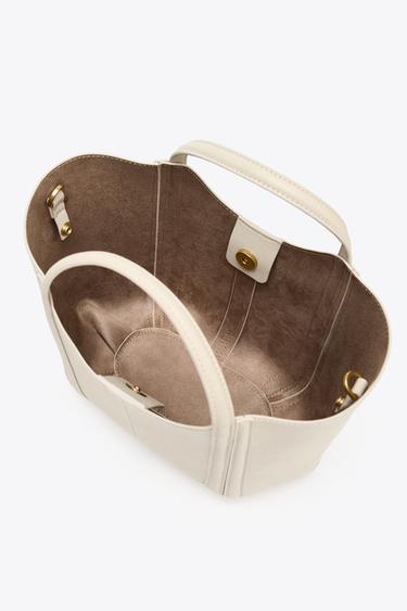 MINI CITY BAG WITH TOPSTITCHING - Ecru by Zara - Image 5
